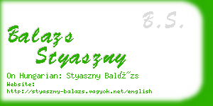 balazs styaszny business card